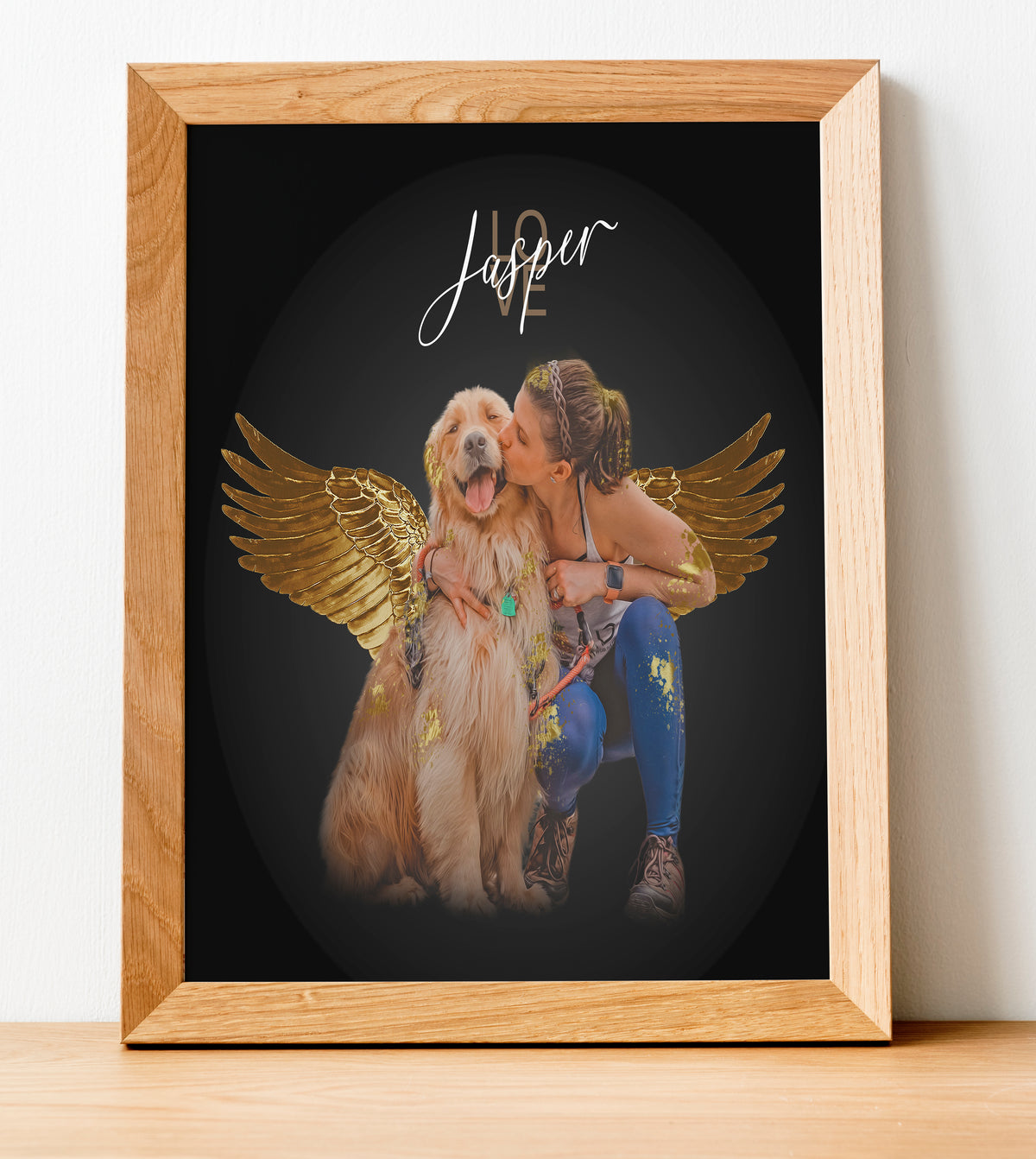 Golden Wings Artwork Pet custom Pet Artwork Pet portriat-Furrandcrown