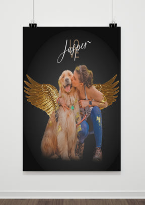 Golden Wings Artwork Pet custom Pet Artwork Pet portriat-Furrandcrown