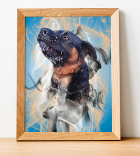 Smoke  Artwork Pet custom Pet Artwork Pet portriat-Furrandcrown