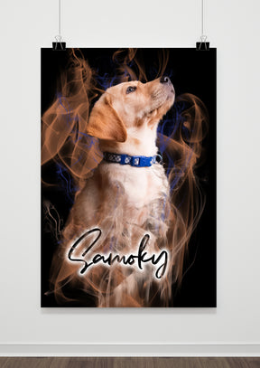 Smoke  Artwork Pet custom Pet Artwork Pet portriat-Furrandcrown