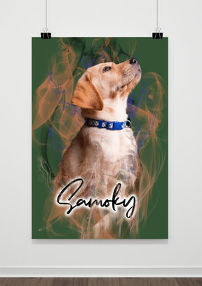 Smoke  Artwork Pet custom Pet Artwork Pet portriat-Furrandcrown